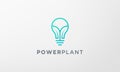 Simple plant light bulb logo in modern style Royalty Free Stock Photo