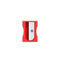 Simple plastic red pencil sharpener flat icon Royalty Free Stock Photo