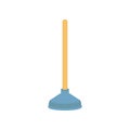 Simple plunger icon. Cleaning service concept. Flat cleaning item, handle plunger, cleaning of pipes, plumbing