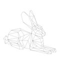 Simple polygone vector art of easter rabbit