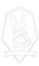 Simple polygone vector art of easter rabbit
