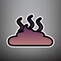 Simple Poop sign illustration. Vector. Violet gradient icon with