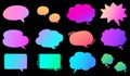 Simple and Pop Hand drawn Gradient Colored Speech Bubbles Royalty Free Stock Photo