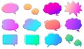 Simple and Pop Hand drawn Gradient Colored Speech Bubbles with Outlines Royalty Free Stock Photo