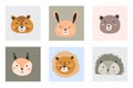 simple portrait animals of scandinavian style