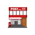 Simple Post office flat icon isolated on white