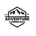 Simple premium Mountain adventure outdoor badge vector logo icon design