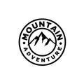 Simple premium Mountain adventure outdoor badge vector logo icon design