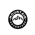Simple premium Mountain adventure outdoor badge vector logo icon design