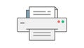 Simple Printer Icon for Document Printing & Output, vector design Generative AI Royalty Free Stock Photo