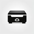 Simple Printer Icon, MFP Isolated, Laser Print, Inkjet Printer Icon for Web, Advertising, Layout Design, AI