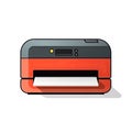 Simple Printer Icon, MFP Isolated, Laser Print, Inkjet Printer Icon for Web, Advertising, Layout Design, AI