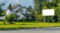 Simple and professional blank mockup of a yard sign for a property management company. Royalty Free Stock Photo