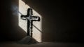 Cross illuminated by light Royalty Free Stock Photo