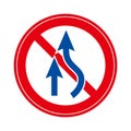 Simple and prominent no-passing sign