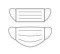 Simple protective medical face mask icon