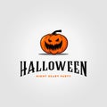 simple pumpkin logo, illustration of halloween icon design vector Royalty Free Stock Photo
