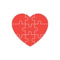 Simple puzzle heart icon vector isolated on white Royalty Free Stock Photo