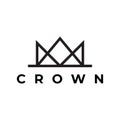 Queen king prince crown line logo design