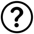 Simple question mark icon representing help inquiry curiosity doubt information EPS editable Royalty Free Stock Photo