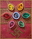 Simple quilling design with a Swastik symbol Royalty Free Stock Photo