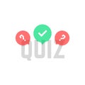 Simple quiz logo with transparent bubbles