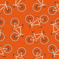 Simple racing bicycles seamless pattern