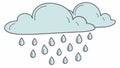 Simple Rain Cloud Illustration, Weather Condition Icon, vector design Generative AI Royalty Free Stock Photo