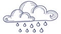 Simple Rain Cloud Outline Icon, vector design Generative AI Royalty Free Stock Photo