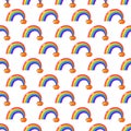Simple rainbow and money pot seamless pattern Royalty Free Stock Photo