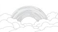 Line Art Rainbow Arching Through Clouds, Sky Background Royalty Free Stock Photo