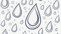 Simple Raindrop Outline Pattern, vector design Generative AI Royalty Free Stock Photo