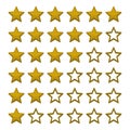 Simple Rating Stars on White background. Vector Royalty Free Stock Photo