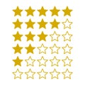 Simple Rating Stars on White background. Vector Royalty Free Stock Photo
