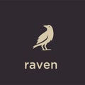 Simple raven logo black outline line set silhouette logo icon designs vector for logo icon stamp