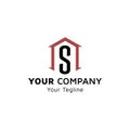 Simple Real Estate with alphabet S image, Physical Fitness logo icon, green gradient color, company vector design Royalty Free Stock Photo