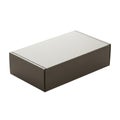 Simple rectangular cardboard box with lid on white background Royalty Free Stock Photo
