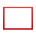 A simple rectangular shape outlined in a bold red color on a white background isolated on transparent background Royalty Free Stock Photo