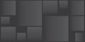 Simple Rectangular Tiled Frames of Various Sizes, Colored in Shades Dark of Grey - Geometric Gradient Shapes Pattern, Texture Royalty Free Stock Photo