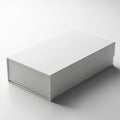 Simple Rectangular White Gift Box with Lid on a White Surface present packaging Royalty Free Stock Photo