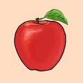 Simple Red Apple illustration Royalty Free Stock Photo