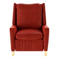 Simple red armchair isolated. Front view. 3d Royalty Free Stock Photo