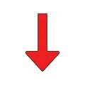 Red arrow pointing down with transparent background Royalty Free Stock Photo