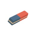 Simple red blue eraser illustration. School supply flat design. Royalty Free Stock Photo