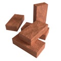 Simple Red Bricks isolated