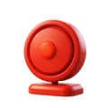 Simple red button on a white background with subtle lighting and shadows Royalty Free Stock Photo
