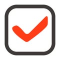 Simple red check box icon. Vector. Royalty Free Stock Photo