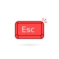 simple red esc key or escape button