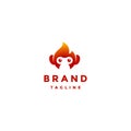 Simple Red Fire Monkey Logo Design