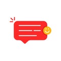 simple red good feedback speech bubble